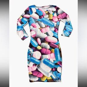 RARE- Pill Print Bodycon Dress